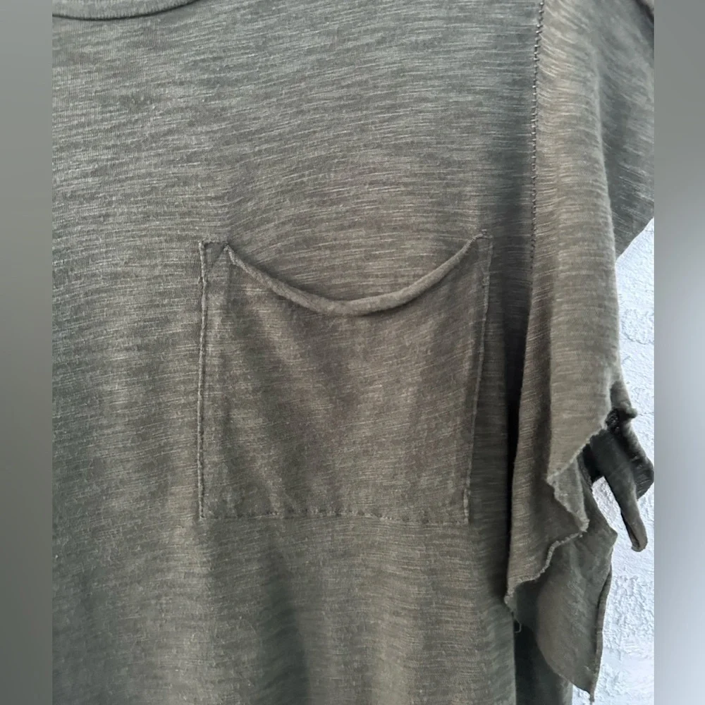 Free People We The Free So Easy Tee Shirt Army Green Medium - Picture 8 of 11